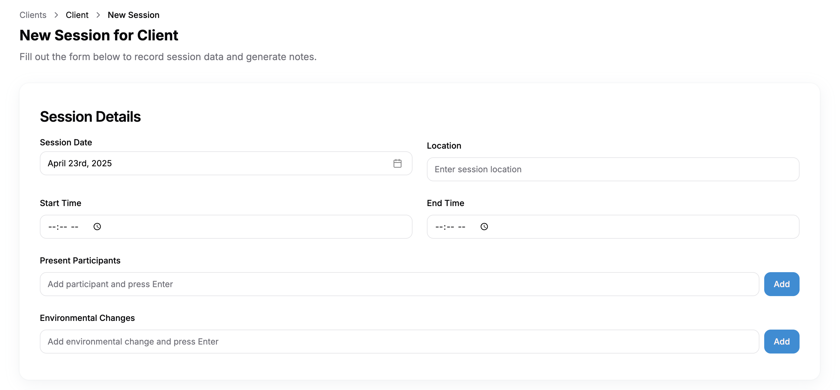 Session Basic Information